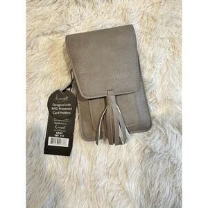 K. Carroll RFID Protected Gray Crossbody Purse with Tassel